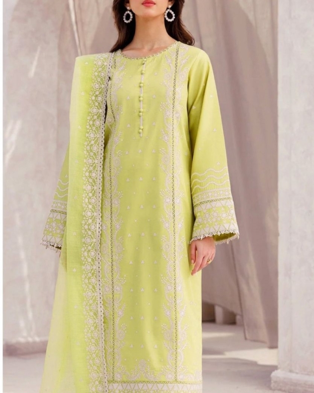 Embroidered Lawn Suit with Chiffon Dupatta