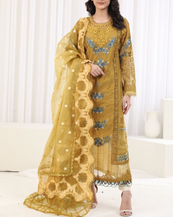 Embroidered Lawn Suit with Cutwork Dupatta