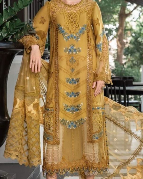 Embroidered Lawn Suit with Cutwork Dupatta - Image 3