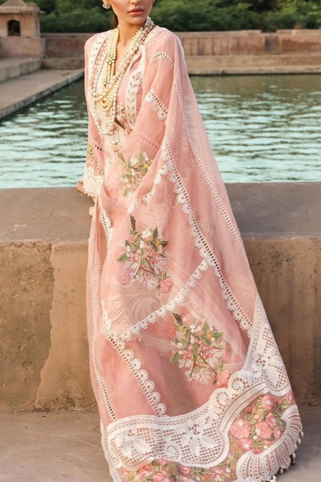 2K25 Luxury Lawn Eid Edition – Fully Embroidered Sciffli Suit with Organza Dupatta