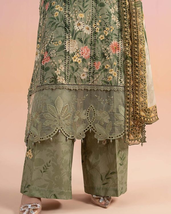 2K25 Embroidered Schiffli Lawn 3PC Suit with Chiffon Dupatta - Image 3