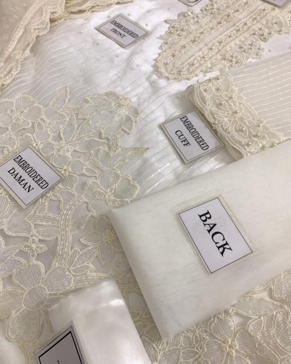 2K25 Luxury Organza 3PC Festive Suit with Embellished Cutwork Dupatta - Image 5