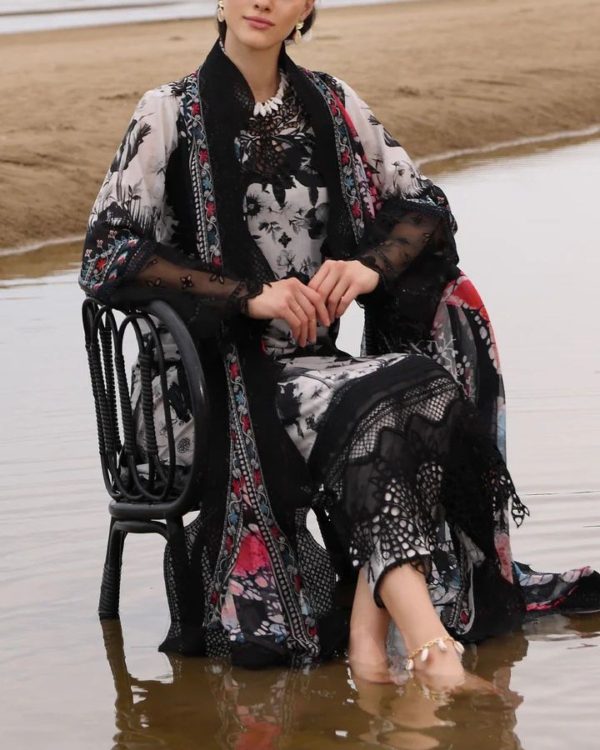 2K25 Luxury Lawn 3PC Embroidered Suit with Chiffon Dupatta - Image 2