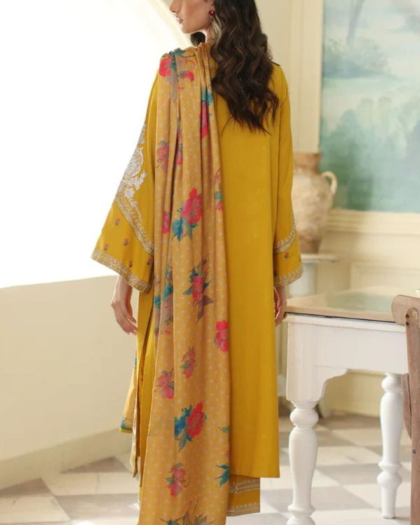 2K25 Luxury Lawn 3PC Embroidered Suit with Diamond Dupatta - Image 2