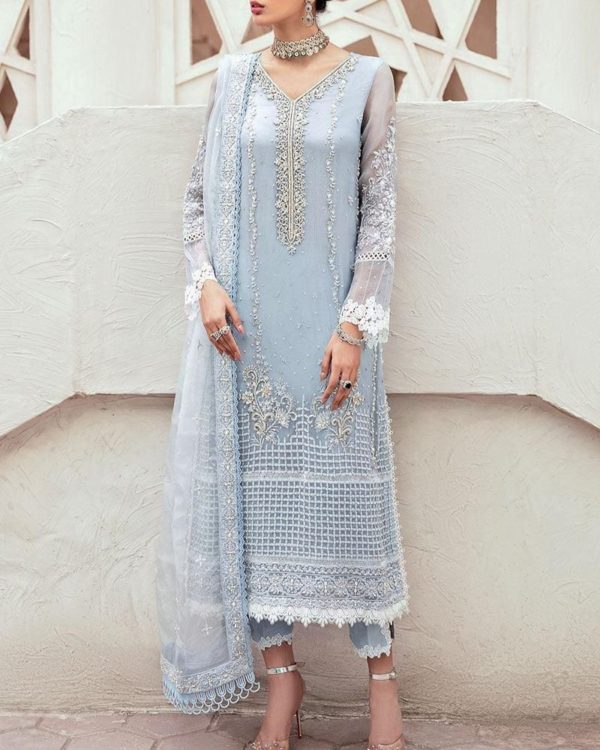 2K25 Luxury Organza 3PC Suit with Hand Adda Work