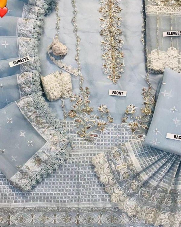 2K25 Luxury Organza 3PC Suit with Hand Adda Work - Image 5