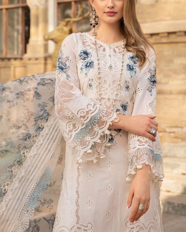 2K25 Festive Cotton 3PC Suit with Cutwork & Chikankari Embroidery - Image 4