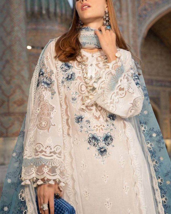 2K25 Festive Cotton 3PC Suit with Cutwork & Chikankari Embroidery - Image 3