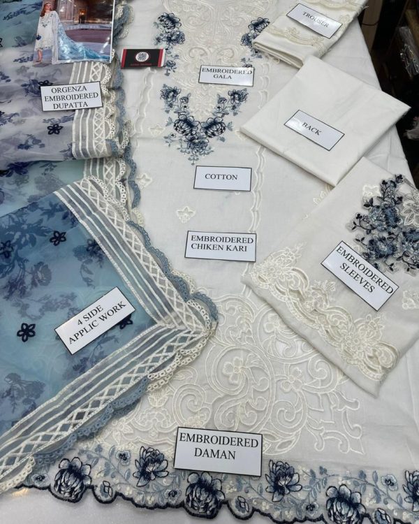 2K25 Festive Cotton 3PC Suit with Cutwork & Chikankari Embroidery - Image 11