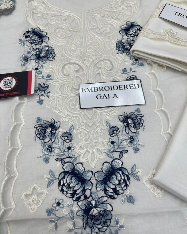 2K25 Festive Cotton 3PC Suit with Cutwork & Chikankari Embroidery - Image 7