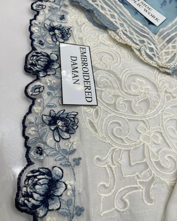 2K25 Festive Cotton 3PC Suit with Cutwork & Chikankari Embroidery - Image 9