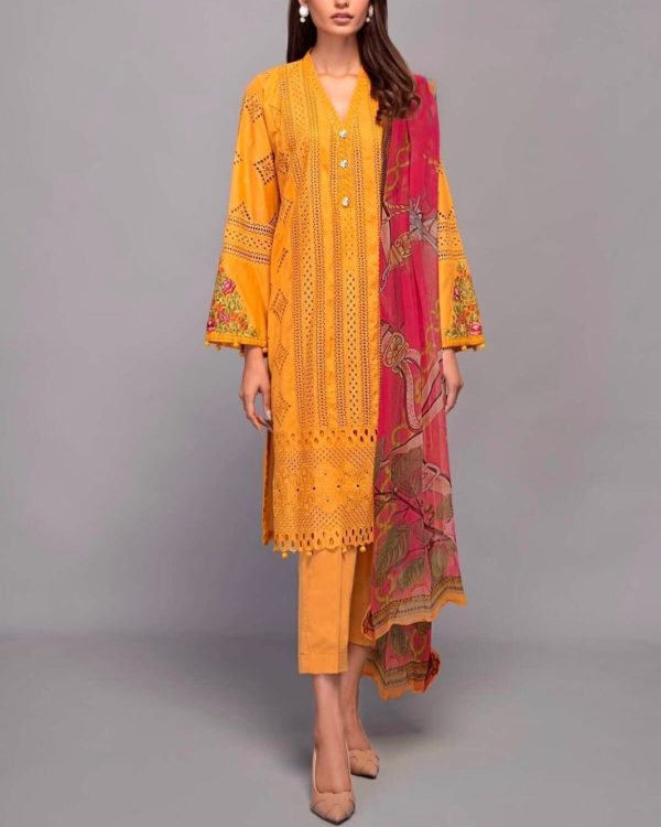 Embroidered Cotton Suit – 3PC | Summer Collection 2025