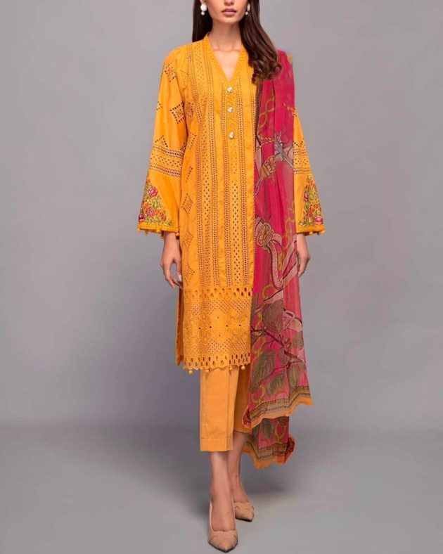 Embroidered Cotton Suit – 3PC | Summer Collection 2025