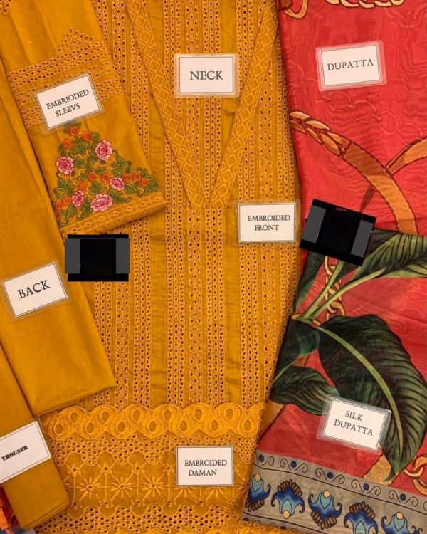 Embroidered Cotton Suit – 3PC | Summer Collection 2025 - Image 5