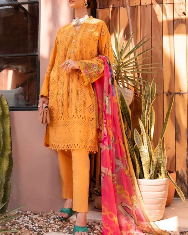 Embroidered Cotton Suit – 3PC | Summer Collection 2025 - Image 3