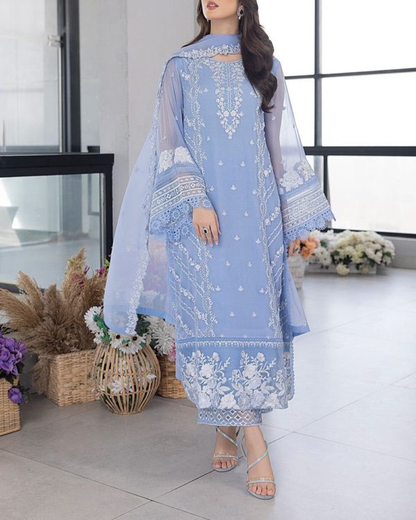 Embroidered Organza Suit – 3PC | Luxe Collection 2025