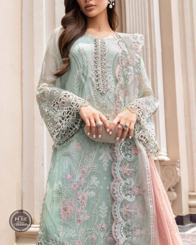 Embroidered Chiffon Maxi – 3PC | Couture Collection 2025