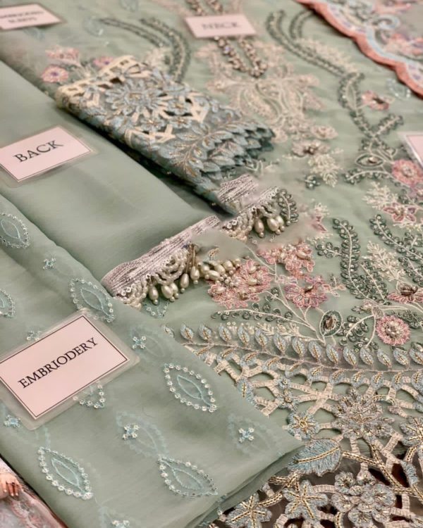 Embroidered Chiffon Maxi – 3PC | Couture Collection 2025 - Image 6