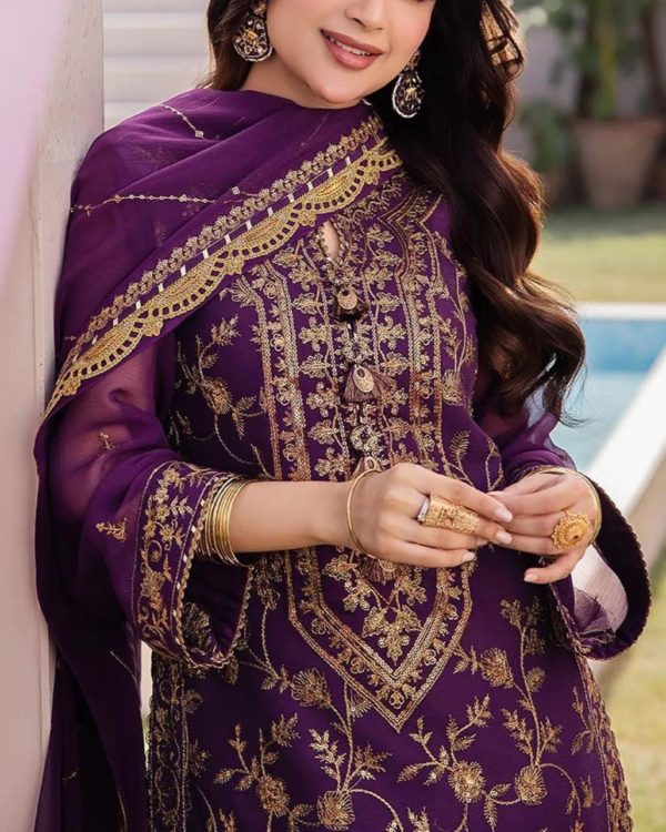 Luxury Chiffon Suit – 3PC | Embroidery Collection 2025 - Image 3