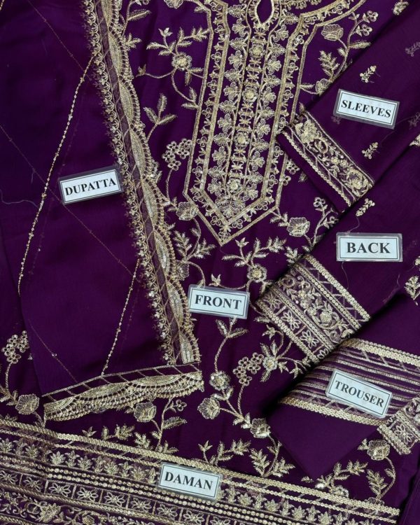 Luxury Chiffon Suit – 3PC | Embroidery Collection 2025 - Image 4