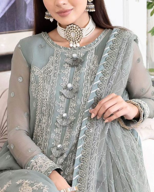 Luxury Chiffon Suit – 3PC | Embroidery Collection 2025 - Image 3