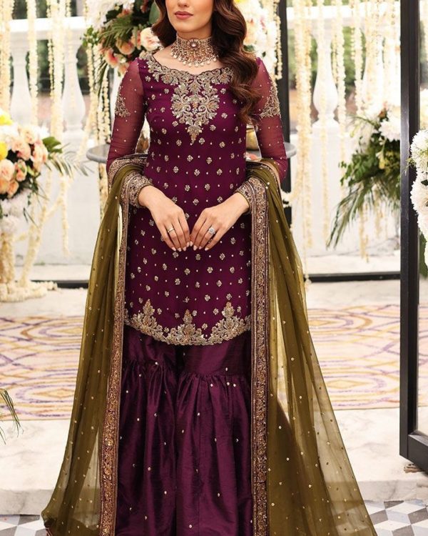 Ivory Gleam – 3PC | Festive Chiffon Series