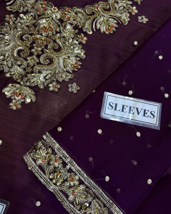 Ivory Gleam – 3PC | Festive Chiffon Series - Image 4