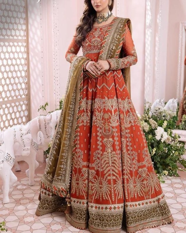 Luxury Chiffon Collection – 3PC | Hand-Embroidered Frock Design