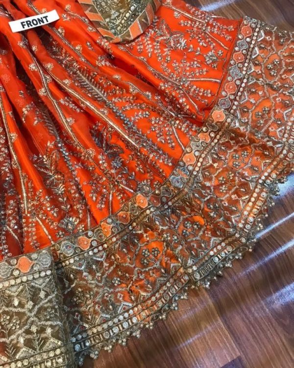 Luxury Chiffon Collection – 3PC | Hand-Embroidered Frock Design - Image 6