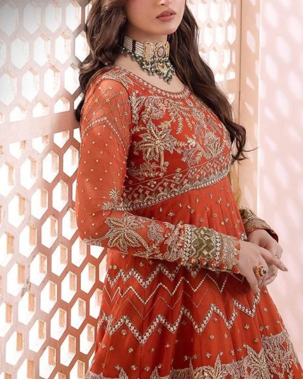 Luxury Chiffon Collection – 3PC | Hand-Embroidered Frock Design - Image 4