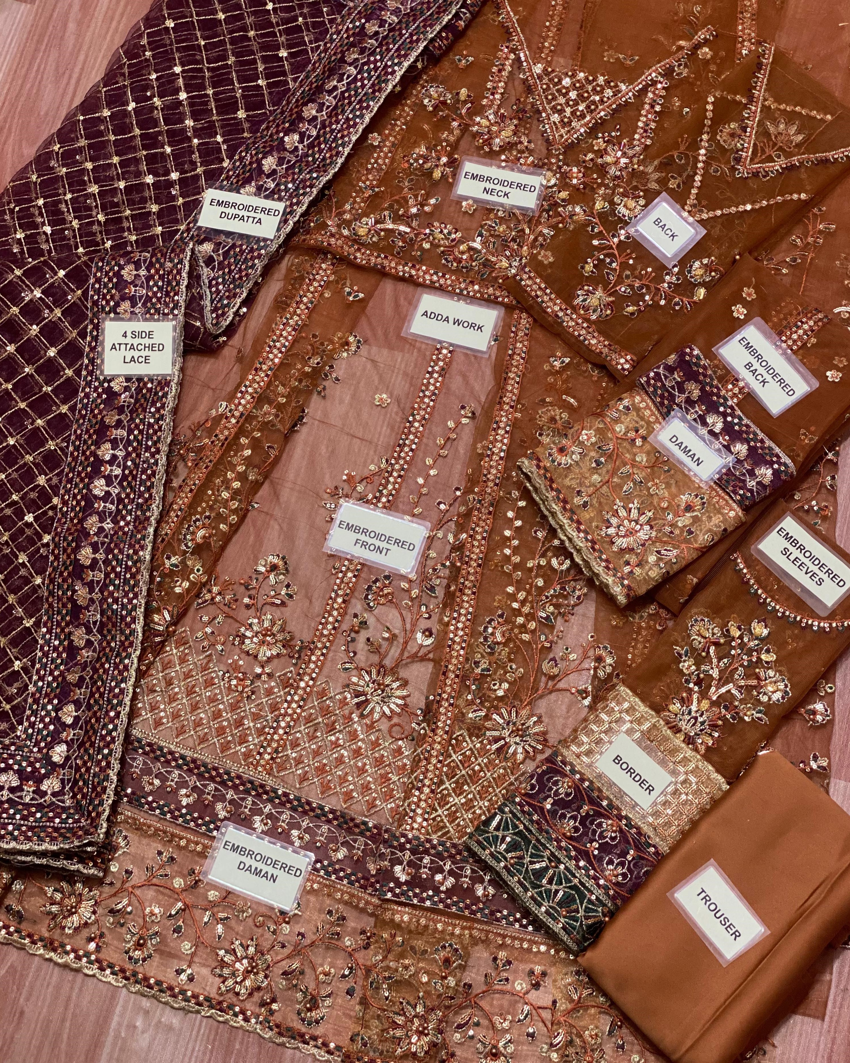 Luxury Net Frock Collection – 3PC | Pearl Embellished Design - Image 7