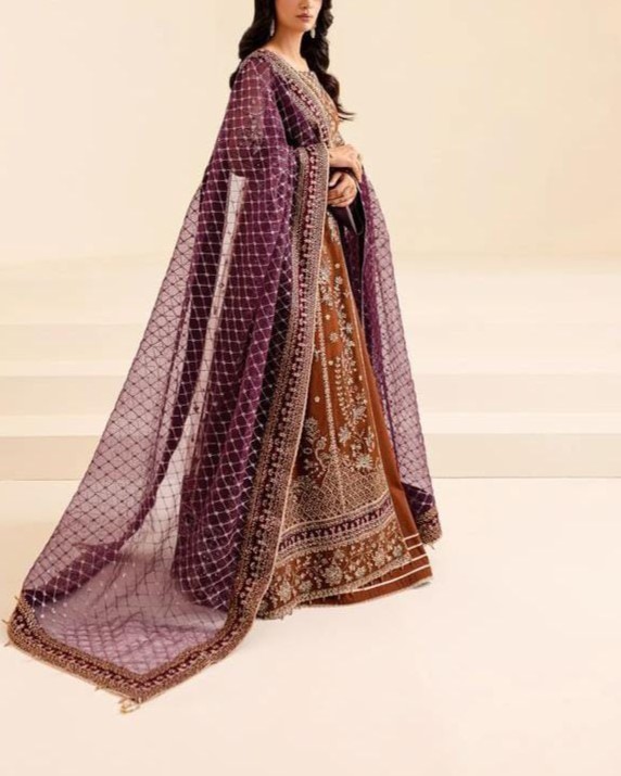 Luxury Net Frock Collection – 3PC | Pearl Embellished Design - Image 2