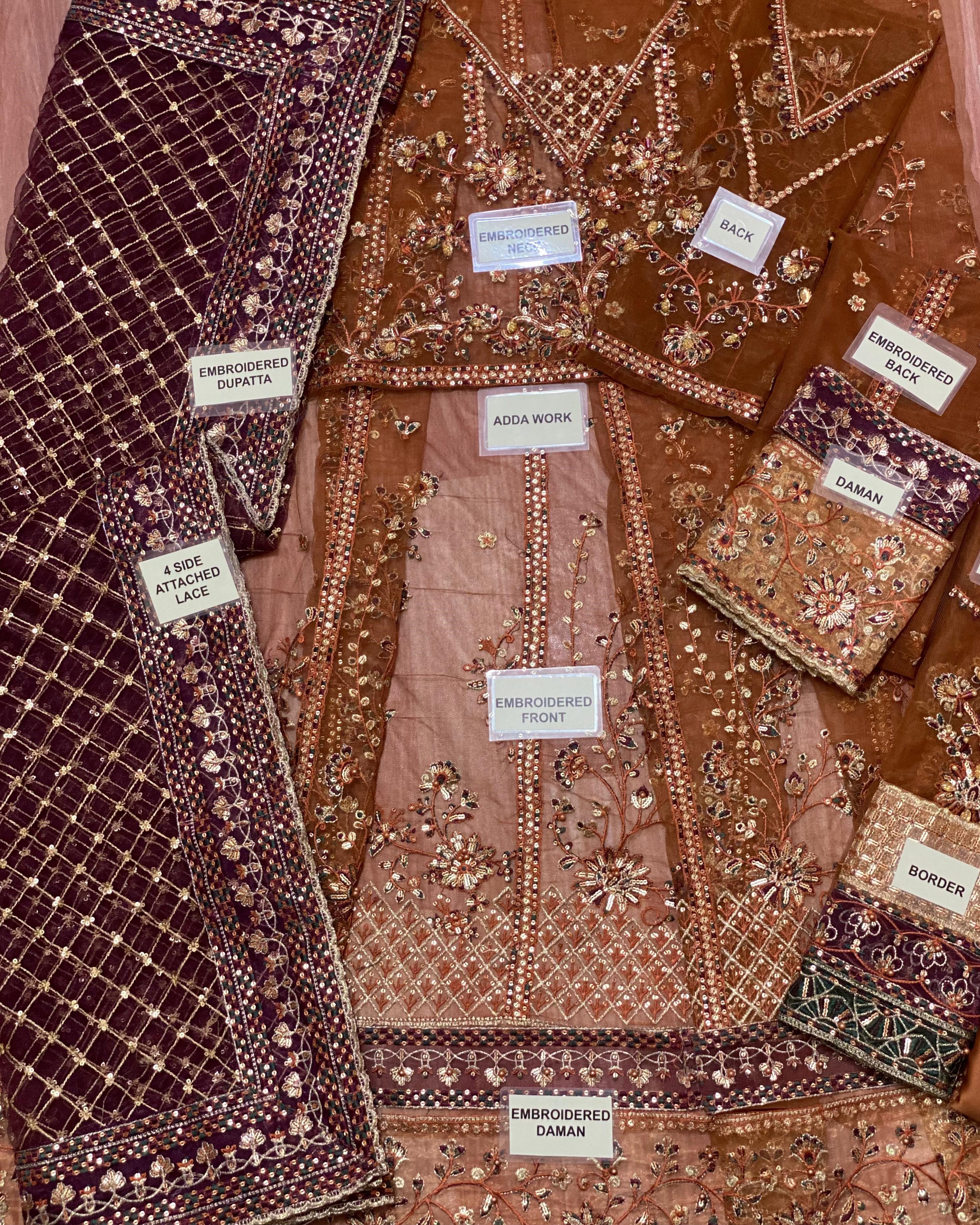 Luxury Net Frock Collection – 3PC | Pearl Embellished Design - Image 6