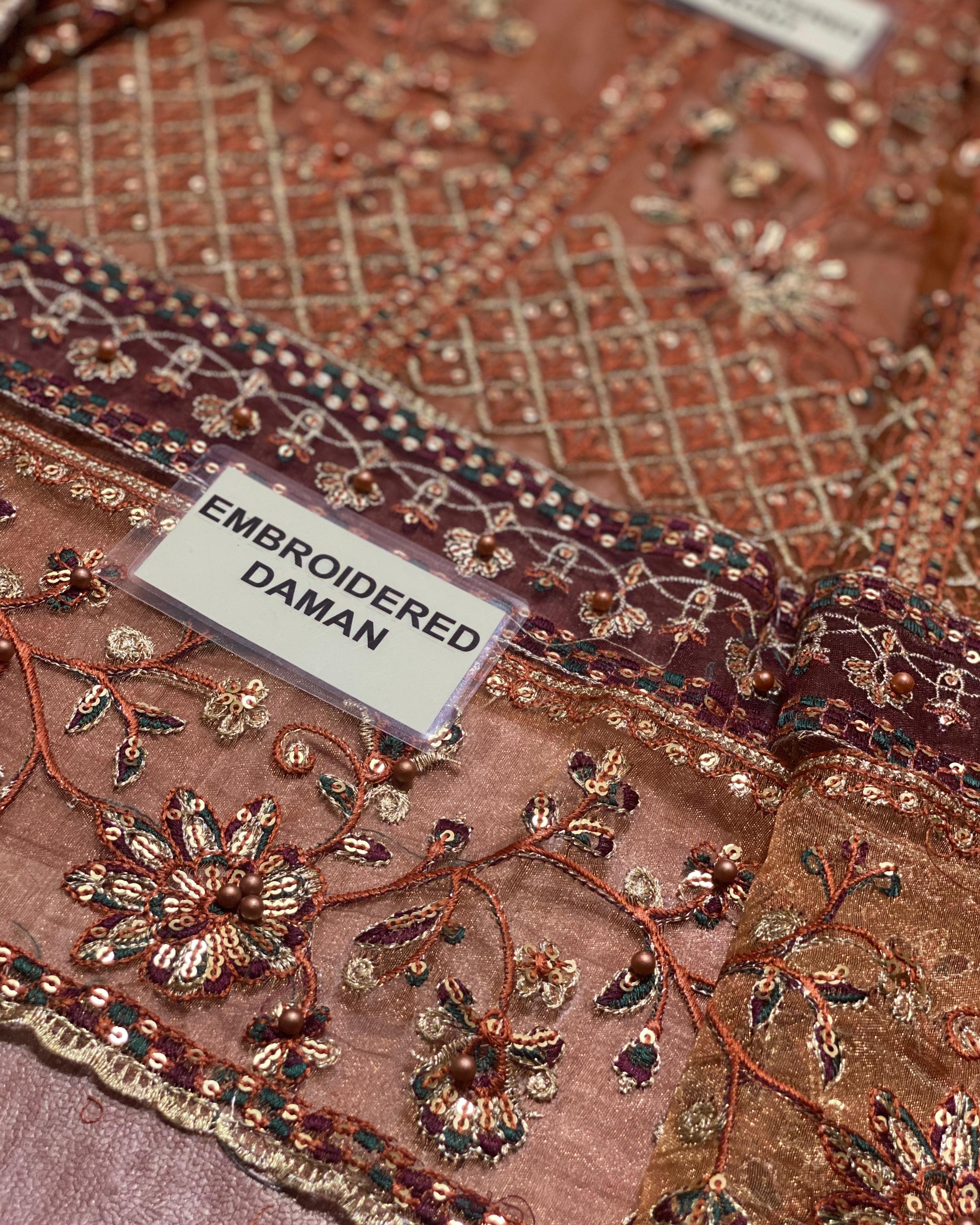 Luxury Net Frock Collection – 3PC | Pearl Embellished Design - Image 5