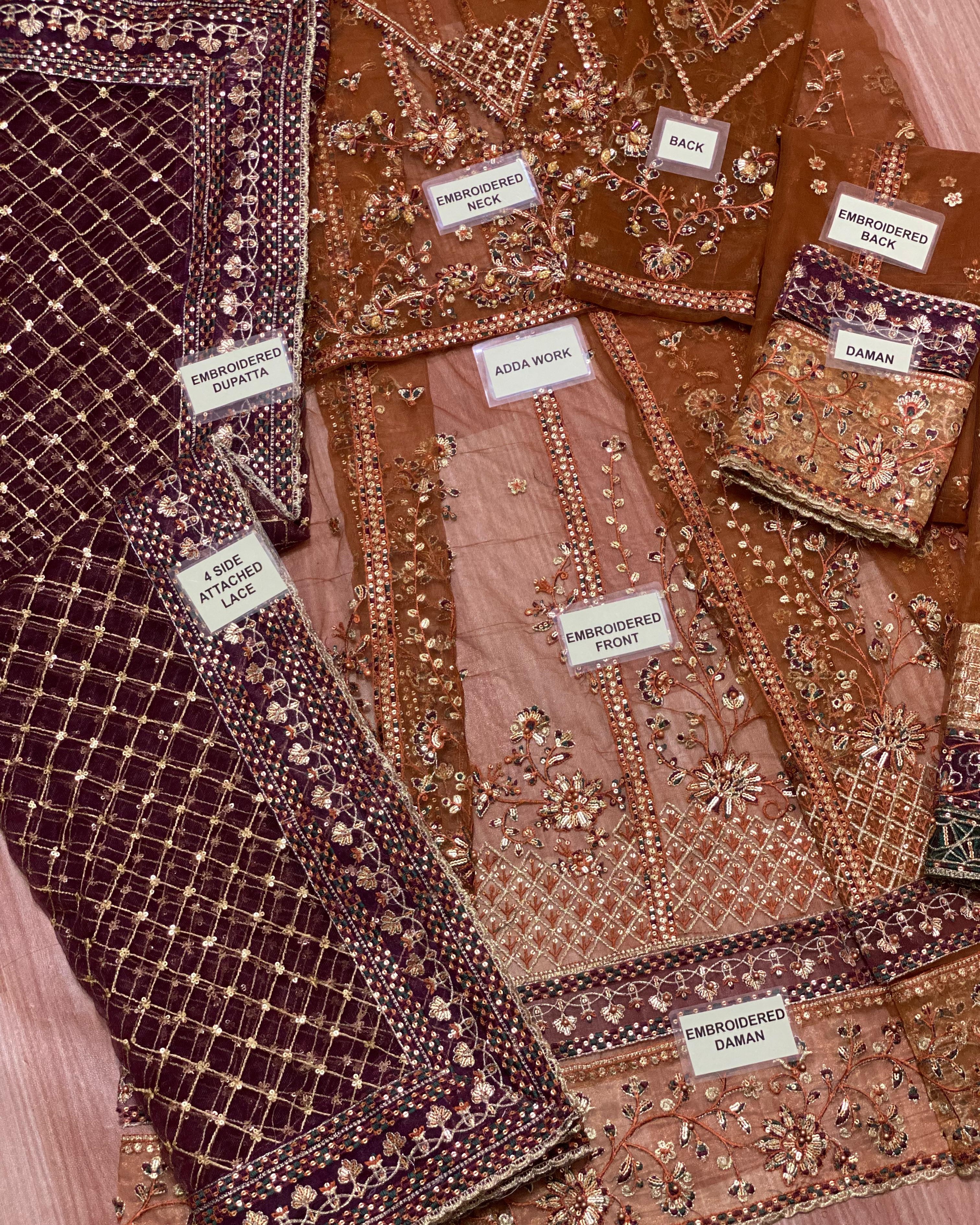 Luxury Net Frock Collection – 3PC | Pearl Embellished Design - Image 4