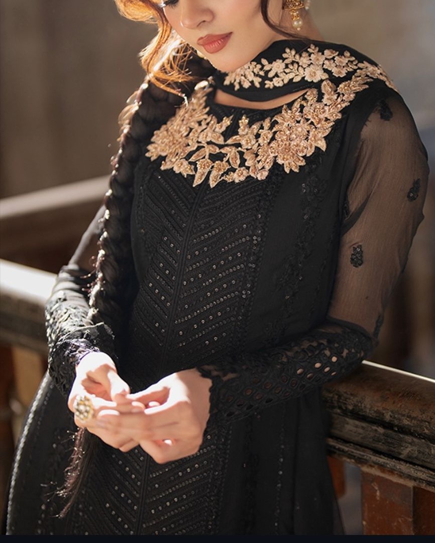 Chiffon Embroidered Suit – 3PC | Luxury Collection - Image 3