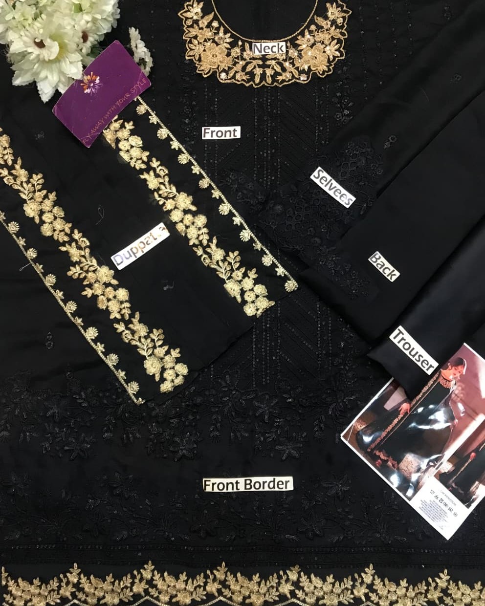 Chiffon Embroidered Suit – 3PC | Luxury Collection - Image 8