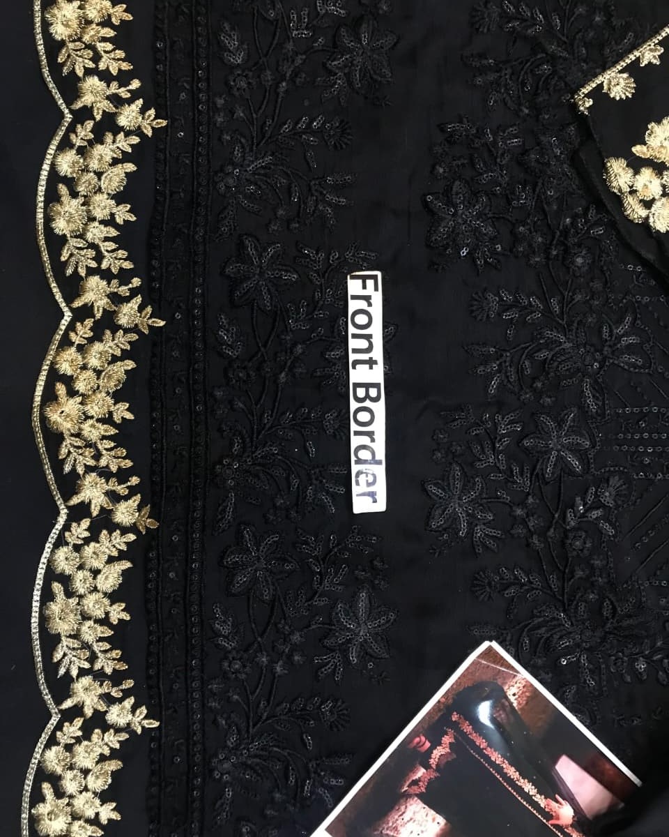Chiffon Embroidered Suit – 3PC | Luxury Collection - Image 4