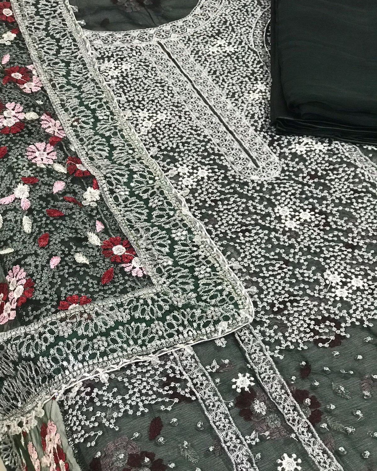 Net Embroidered Suit – 3PC | Wedding Formals Collection - Image 6