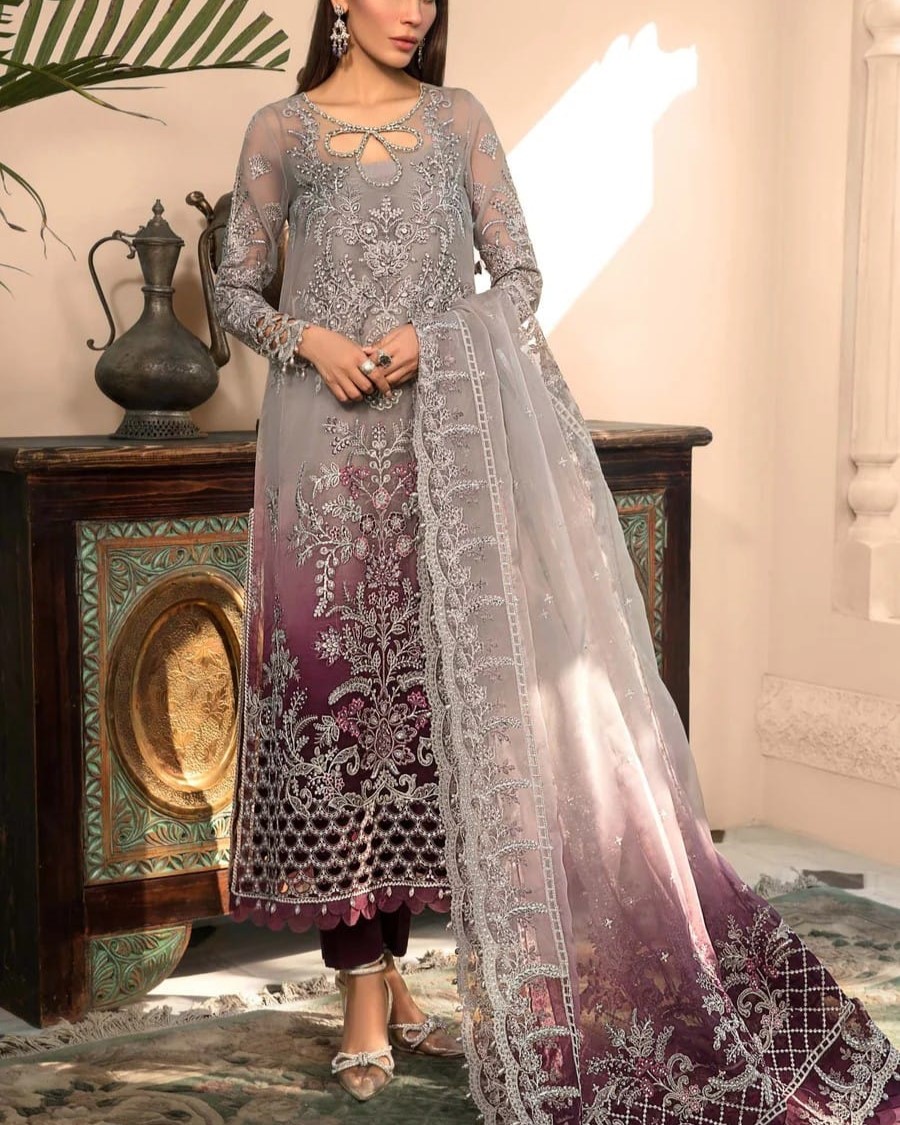 Organza Tie & Dye Suit – 3PC | Festive Collection - Image 2