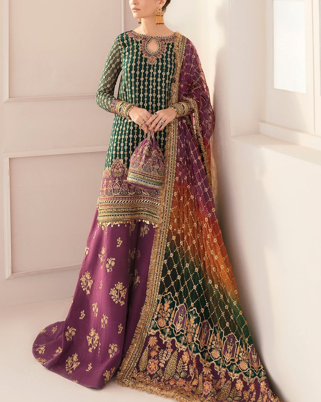 Chiffon Suit – 3PC | Espresso Charm Collection