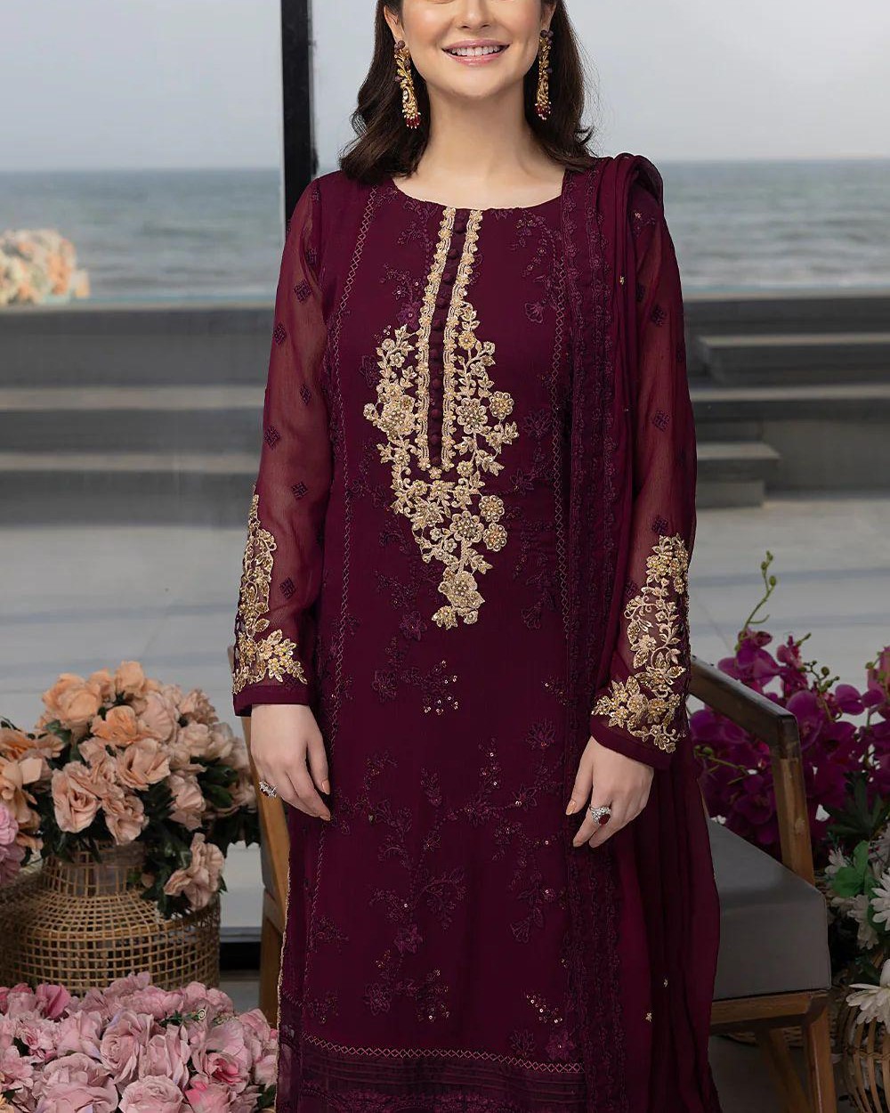 Chiffon Suit – 3PC | Luxury Collection - Image 2