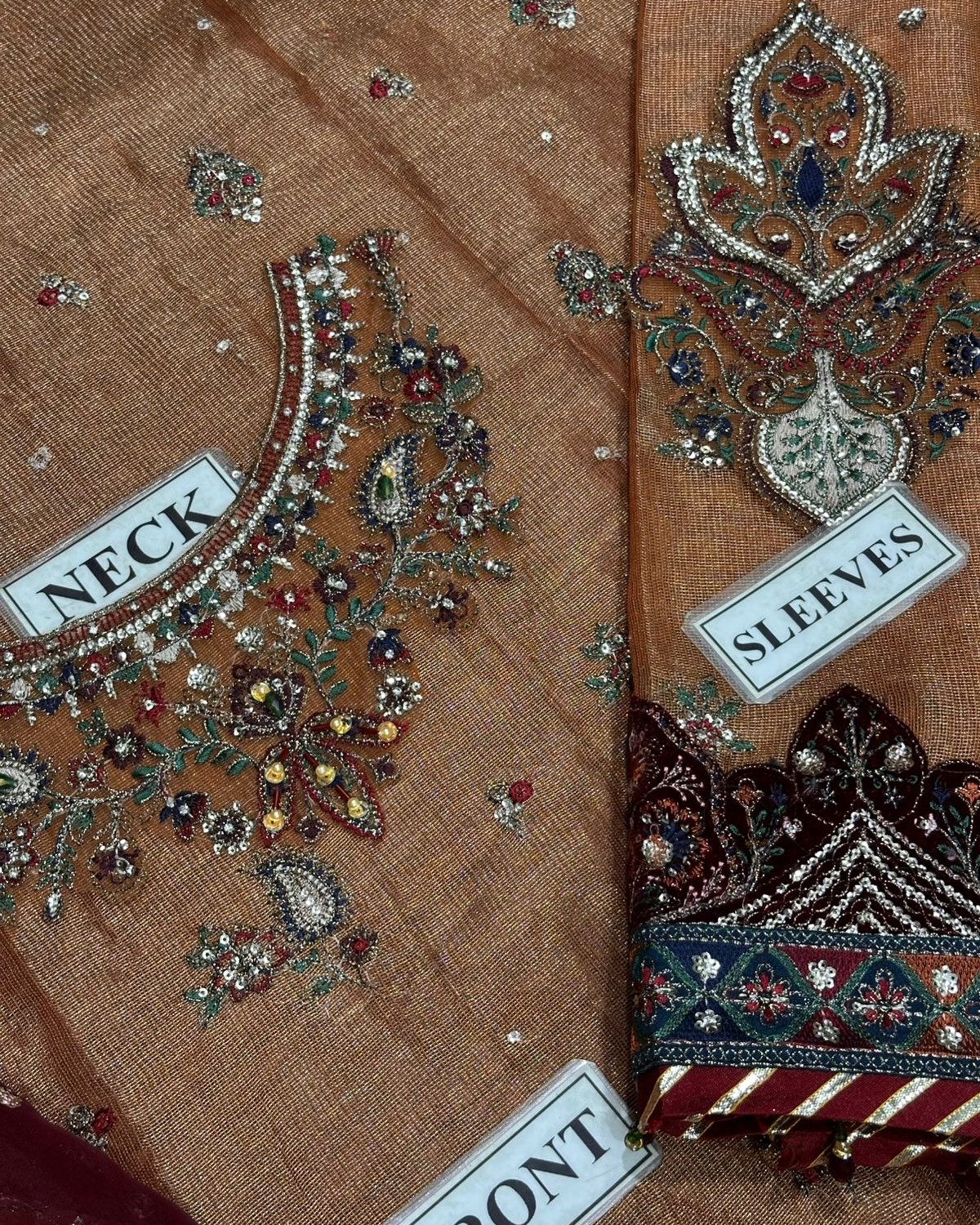 Mysoori Embroidered 3PC Suit with Organza Dupatta - Image 10