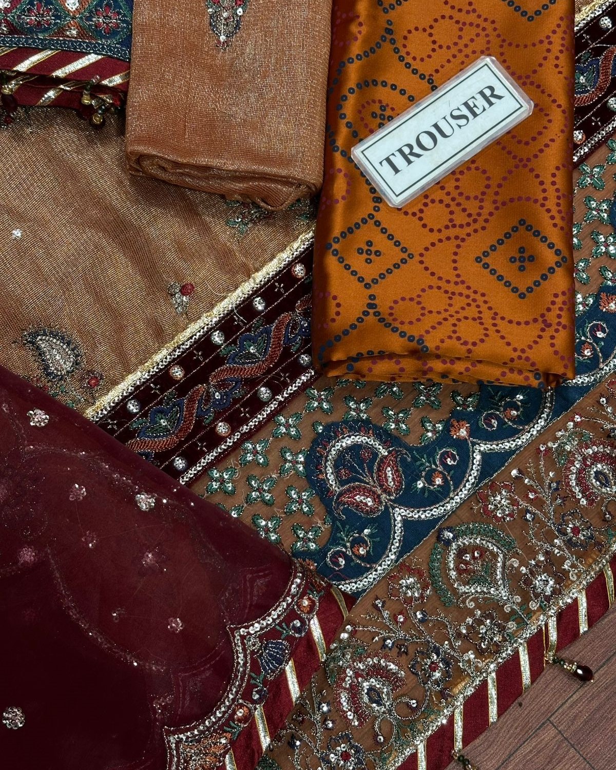 Mysoori Embroidered 3PC Suit with Organza Dupatta - Image 9