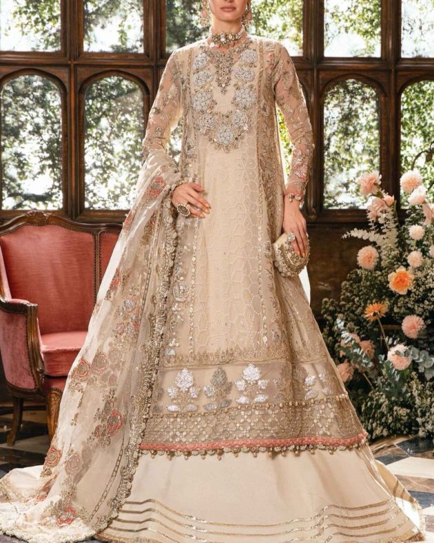 Organza Heavy Embroidered Spangle Work 3PC Suit with Hand Embellishment