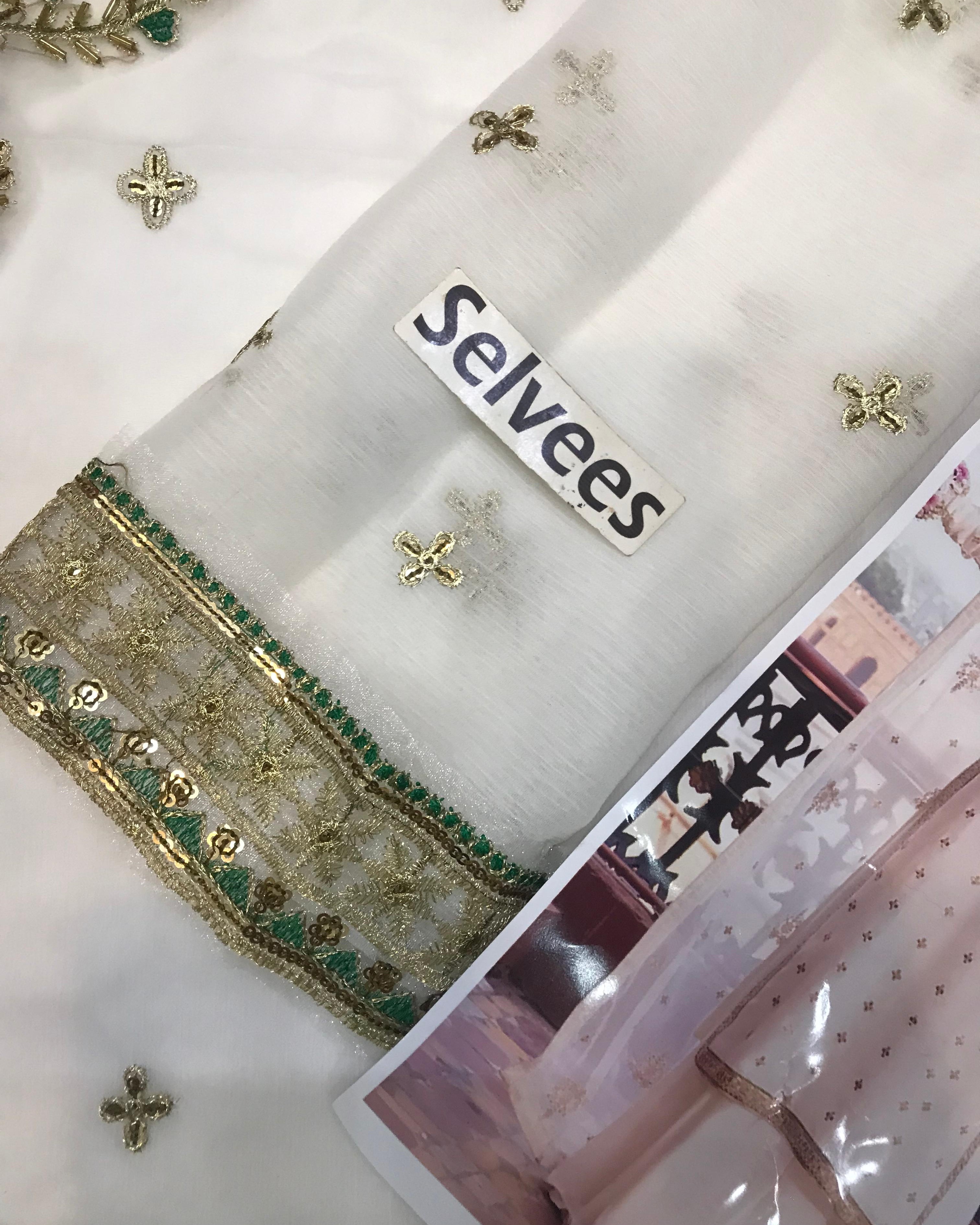 Elegant Chiffon Embroidered Suit with Adda Work & Net Dupatta - Image 5