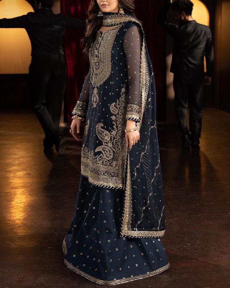 Chiffon Embroidered Gharara Suit - Image 2