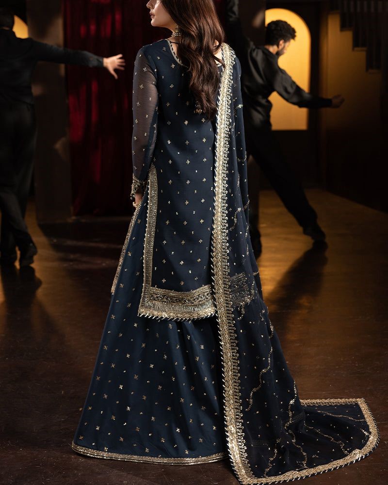 Chiffon Embroidered Gharara Suit - Image 3