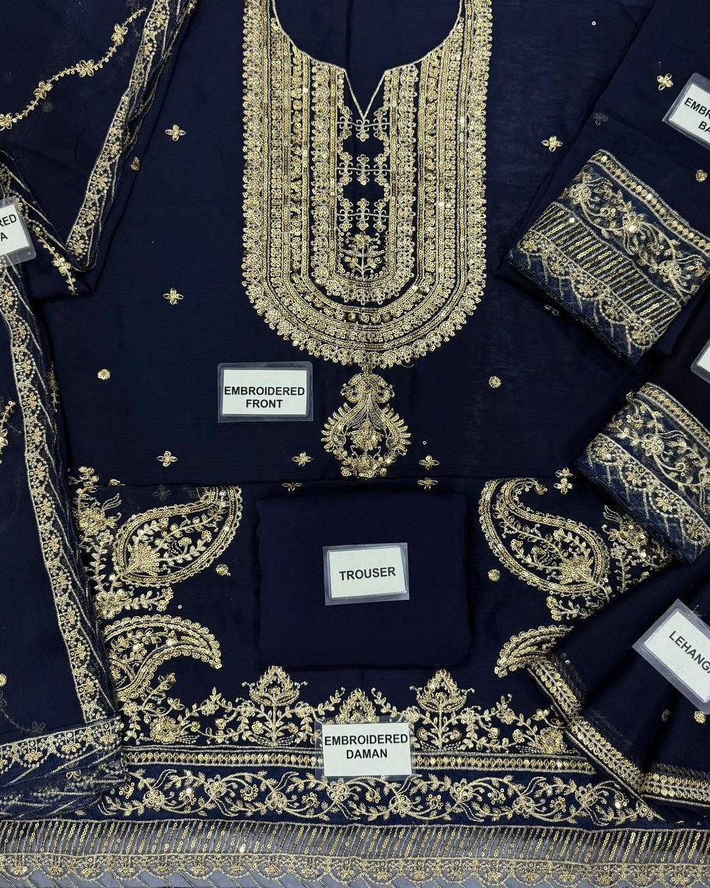 Chiffon Embroidered Gharara Suit - Image 5