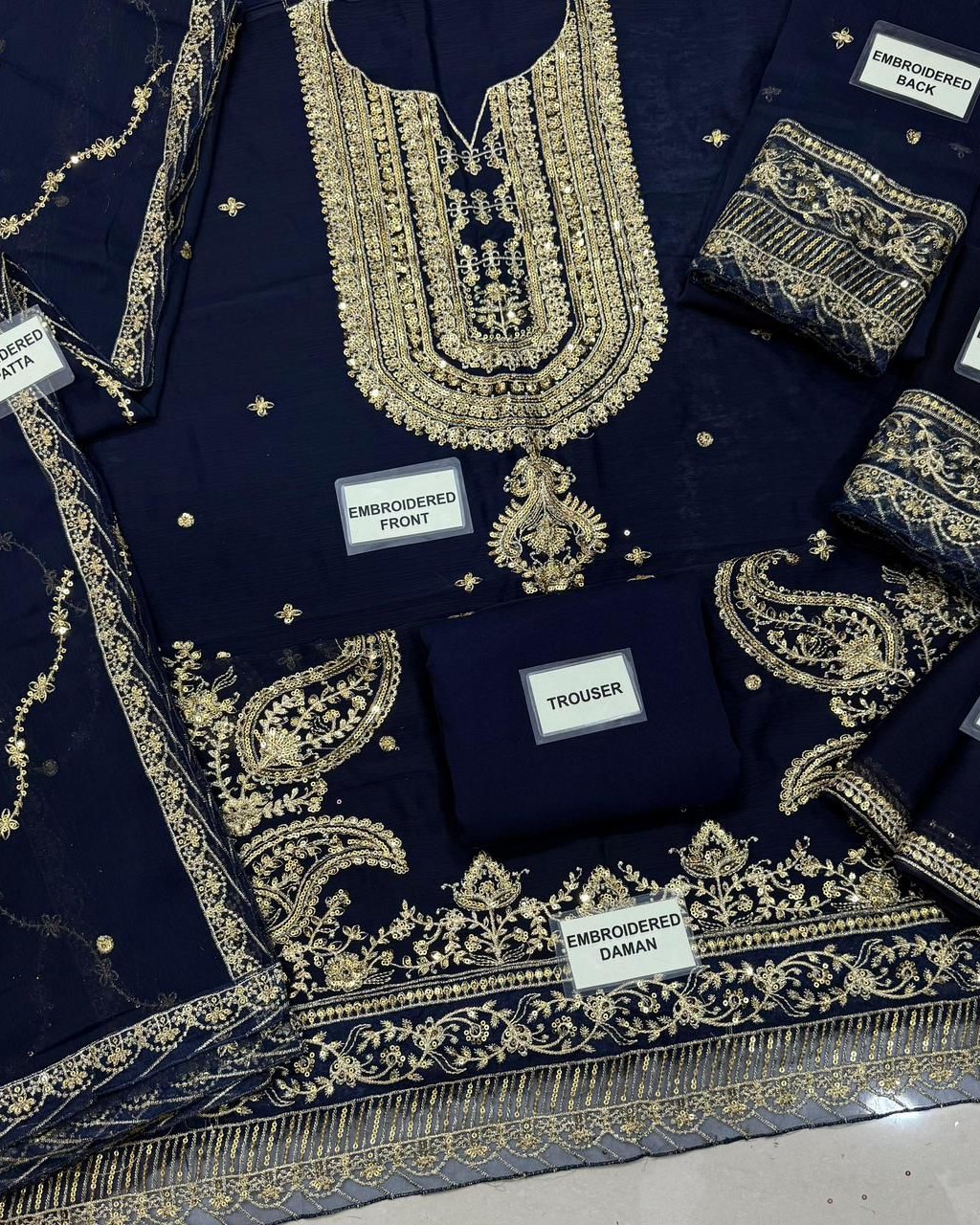 Chiffon Embroidered Gharara Suit - Image 6